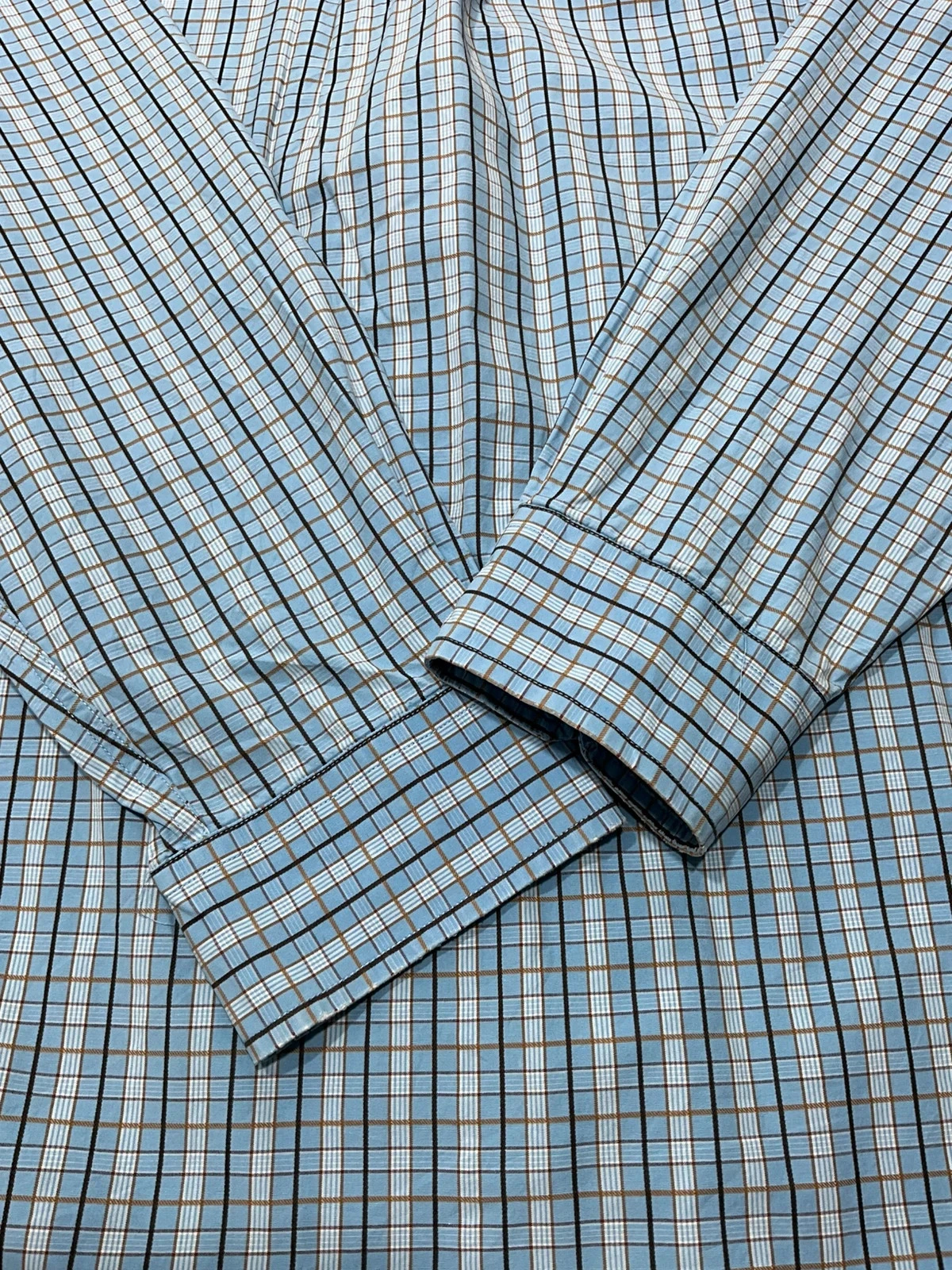 Chemise Tommy Hilfiger Coupe Classique L 100% Coton Carreaux Preppy Bleu Ciel – photo 9